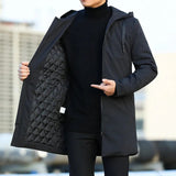 Black waterproof jacket with quilted lining and zip front