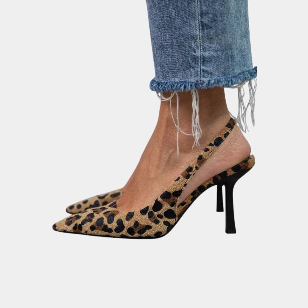 Élodie animal print pointed-toe slingback heel
