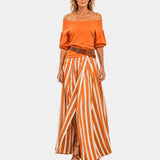 Étiennette | Mediterranean Style Blouse and Skirt Set