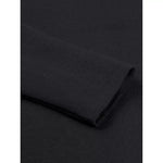 Black merino wool cardigan sleeve cuff with ribbed knit edging