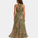 Maïa floral halter maxi dress with open back