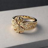 Jeanne | Exotic Gold Ring with Zirconia Flower
