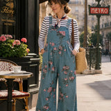 Norelle | Floral Print Denim Overall