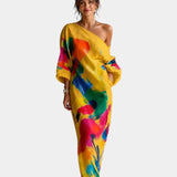 Daisy | Artistic One-Shoulder Maxi Dress