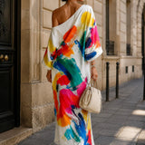 Daisy | Artistic One-Shoulder Maxi Dress