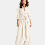 Cybèle | Elegant long-sleeve jumpsuit with belt