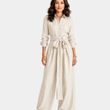 Cybèle | Elegant long-sleeve jumpsuit with belt
