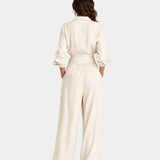 Cybèle | Elegant long-sleeve jumpsuit with belt