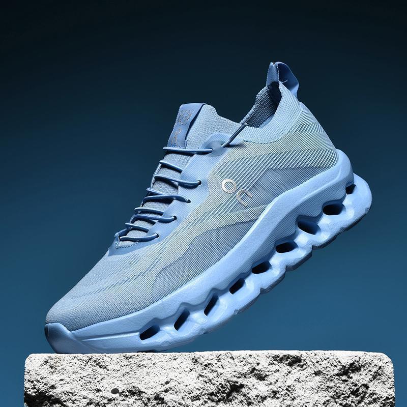 Light blue lace-up performance sneaker with pod sole and OC logo