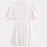 Anastasie | Mini dress with embroidered details and ruffled sleeves