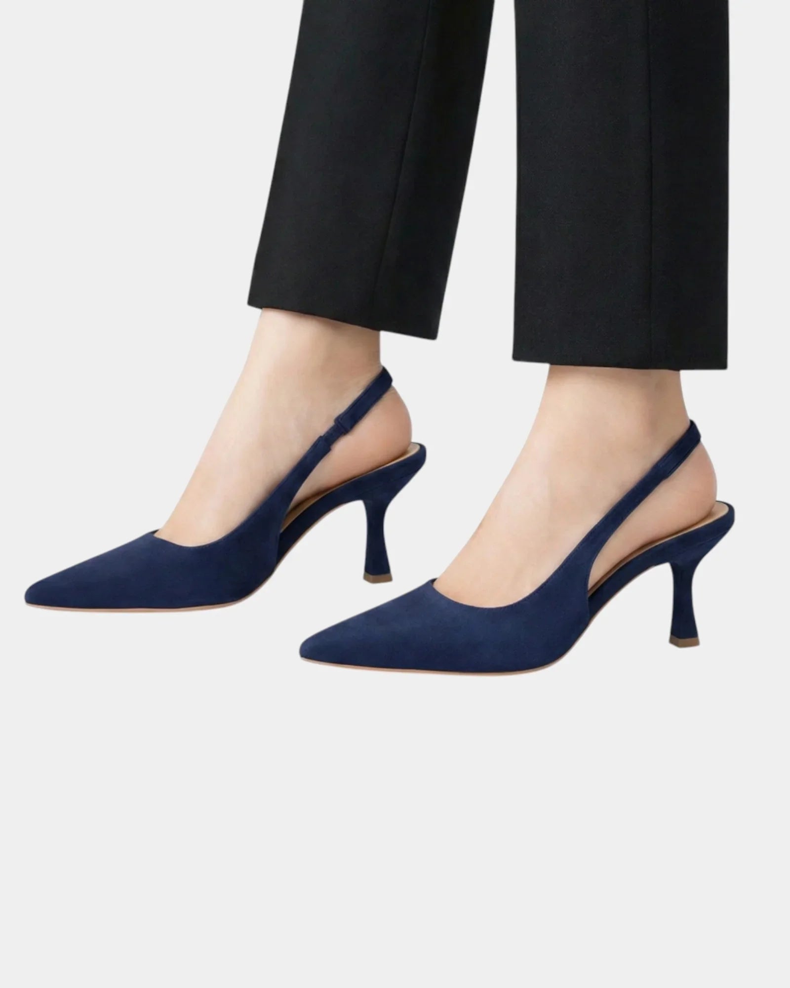 Raymonde classic high heels in dark blue, pointed toe and slim heel