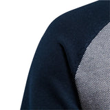 Navy knit sweater sleeve with ribbed texture edge detail