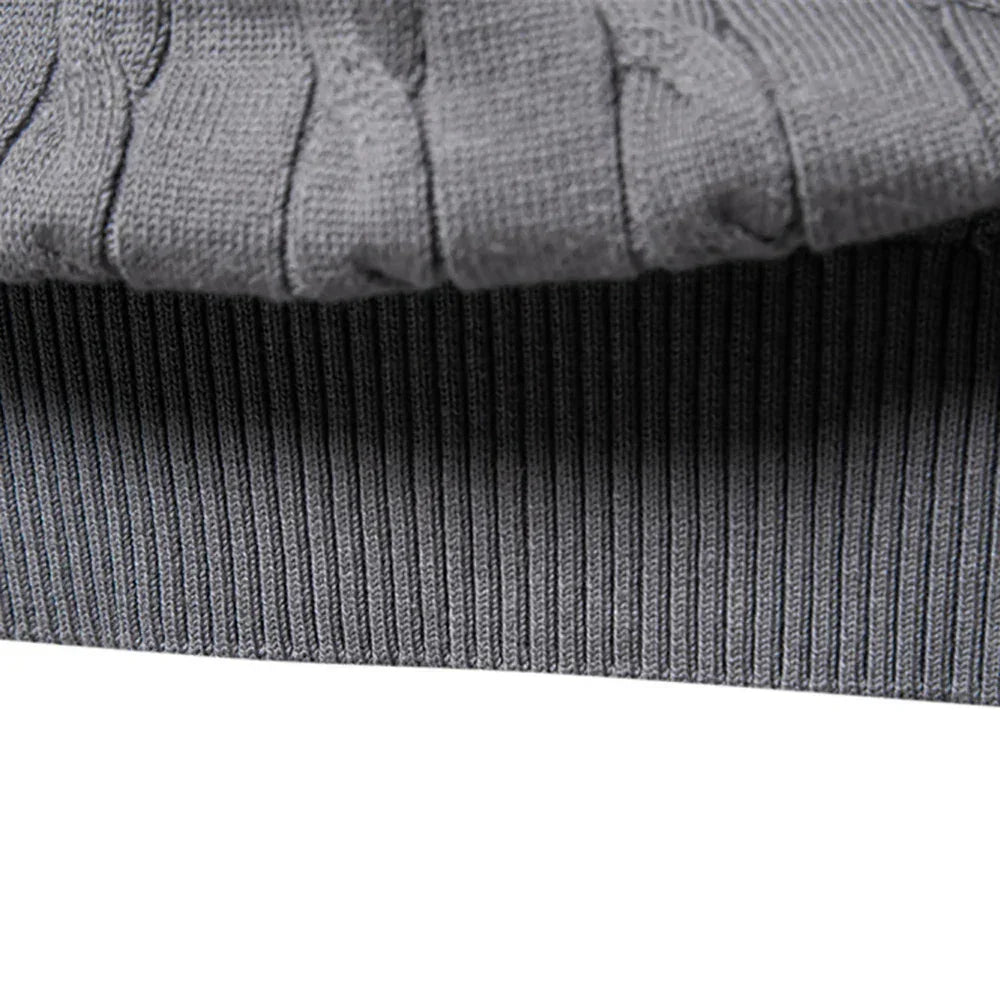 Gray ribbed sweater hem and cuff edge detail