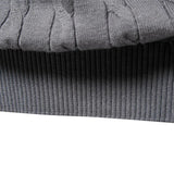 Gray ribbed sweater hem and cuff edge detail