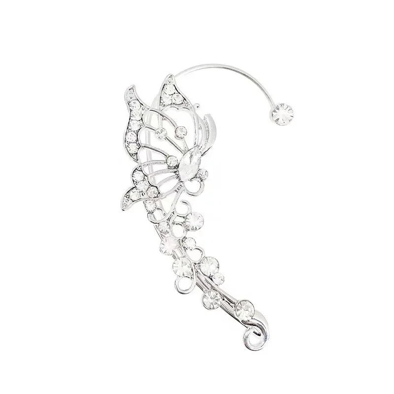 Etherea butterfly ear cuff with crystal accents