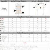 Men's pullover size chart with body and clothing measurements in cm