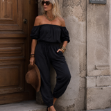 Brunissonne | Sleeveless Jumpsuit with Off-Shoulder Design