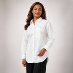 White Cotton Shirt | Oversized Button-Front