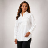 White Cotton Shirt | Oversized Button-Front