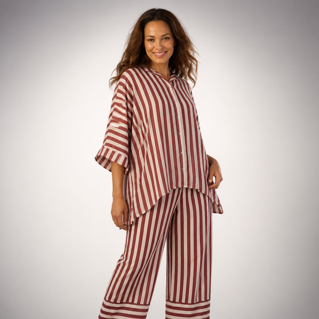 Oversized Striped Shirt in Viscose