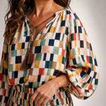Amara Midi Dress with Geometric Print