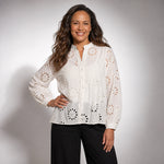 Anika Anglaise Shirt in Cream | Eyelet Detail