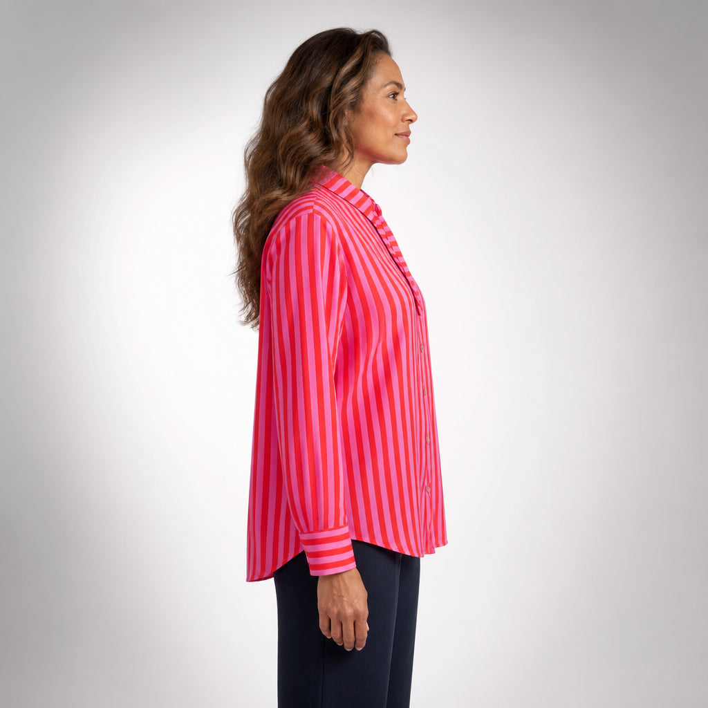 Striped Shirt with Scarf Tie Neck | Keitumetse