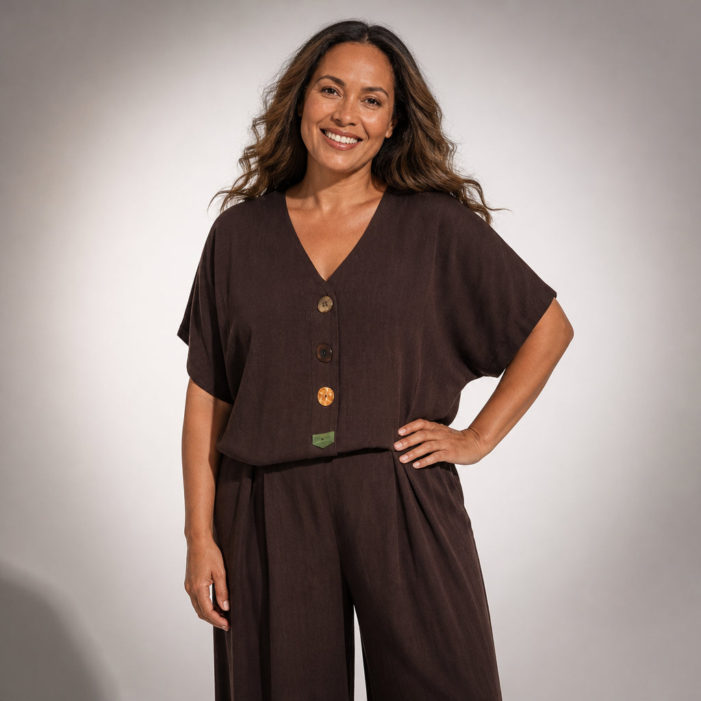 Sibongile Dolman Blouse with Perspex Buttons