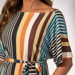 Plissé Top Kimono Sleeves Tie Waist