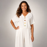 Khanyi Dolman Top with Perspex Button Detail