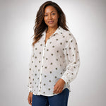 Embroidered Bee Shirt with Puffed Sleeves