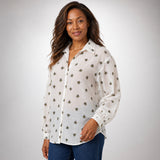 Embroidered Bee Shirt with Puffed Sleeves