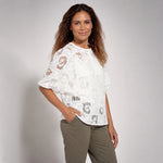 Siobhan | Cotton Top with Scalloped Lace Edges