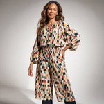 Amara Midi Dress with Geometric Print
