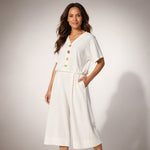 Khanyi Dolman Top with Perspex Button Detail