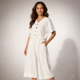 Khanyi Dolman Top with Perspex Button Detail