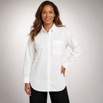 White Cotton Shirt | Oversized Button-Front