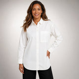 White Cotton Shirt | Oversized Button-Front