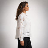 Anika Anglaise Shirt in Cream | Eyelet Detail