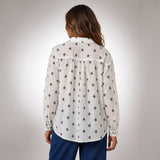 Embroidered Bee Shirt with Puffed Sleeves