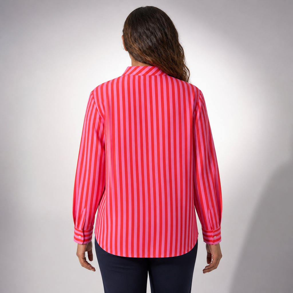 Striped Shirt with Scarf Tie Neck | Keitumetse