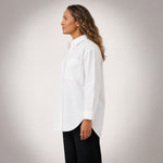 White Cotton Shirt | Oversized Button-Front