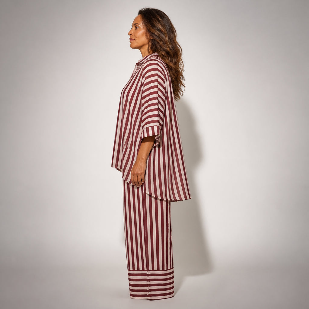 Oversized Striped Shirt in Viscose