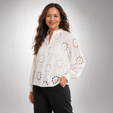 Anika Anglaise Shirt in Cream | Eyelet Detail