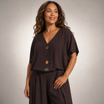Sibongile Dolman Blouse with Perspex Buttons