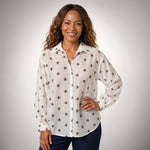 Embroidered Bee Shirt with Puffed Sleeves