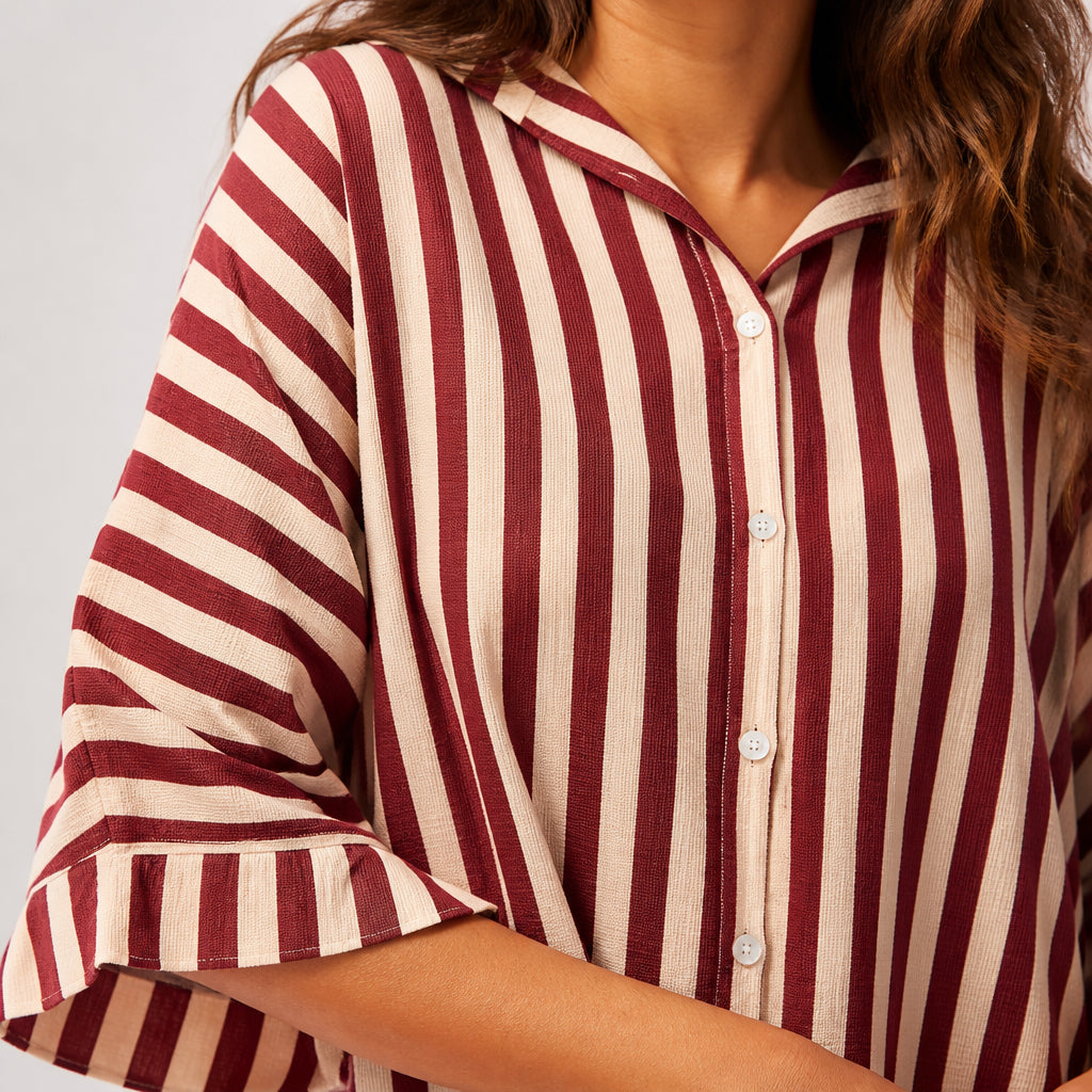 Oversized Striped Shirt in Viscose