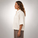 Gisela | Relaxed Cream Cotton Shirt with Pockets