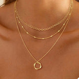 Pauline | Classic Layered Gold Pendant Necklace
