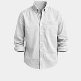 Off-white casual button-up shirt with button front and chest pocket